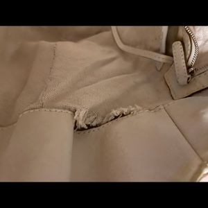 Cream Michael Kors leather hobo